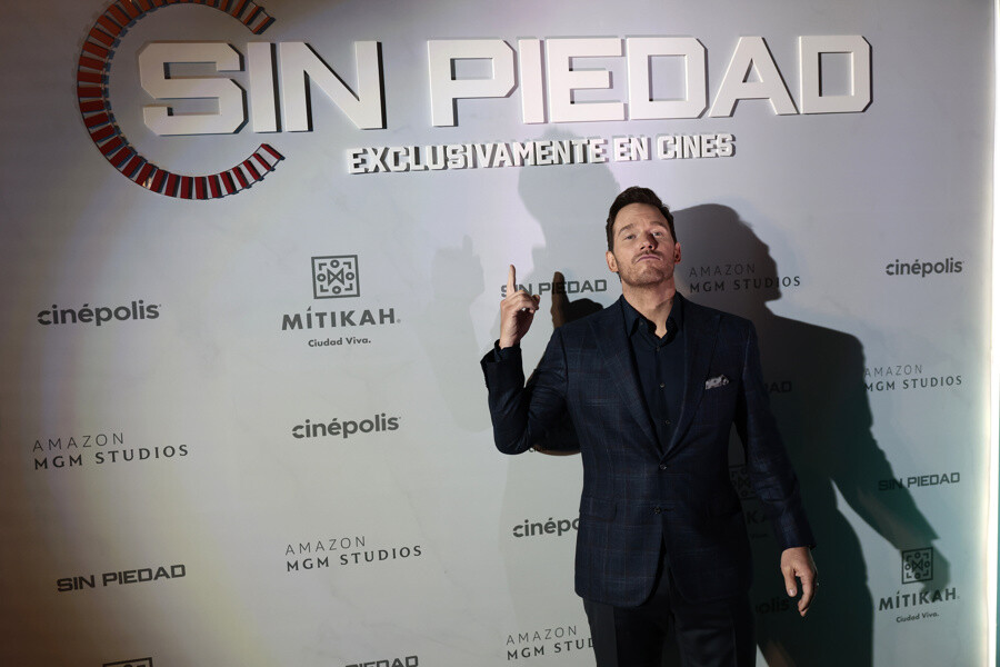 American actor Chris Pratt presents his film 'Mercy' in Mexico City