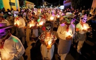 Grand Parade Held in Mexico City for Day of the Dead