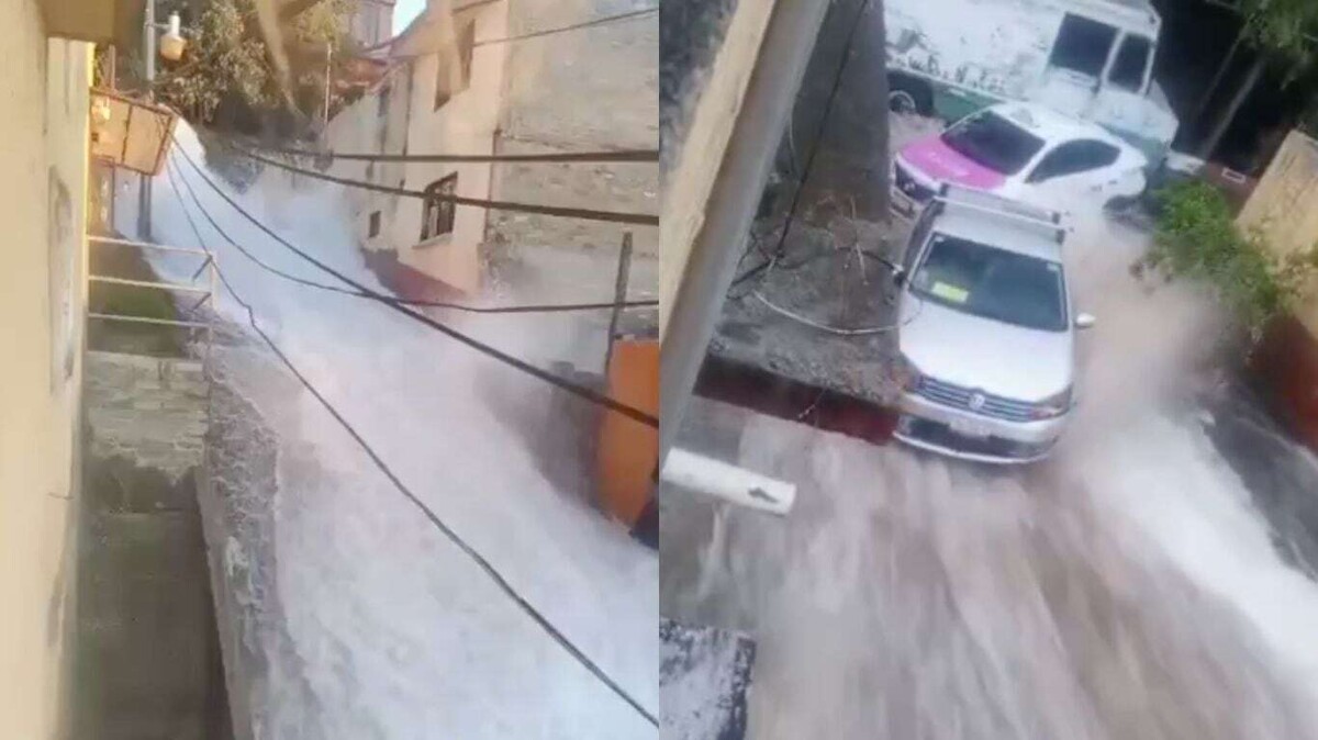 Major Water Leak in Mexico City Floods Streets and Sweeps Away Cars
