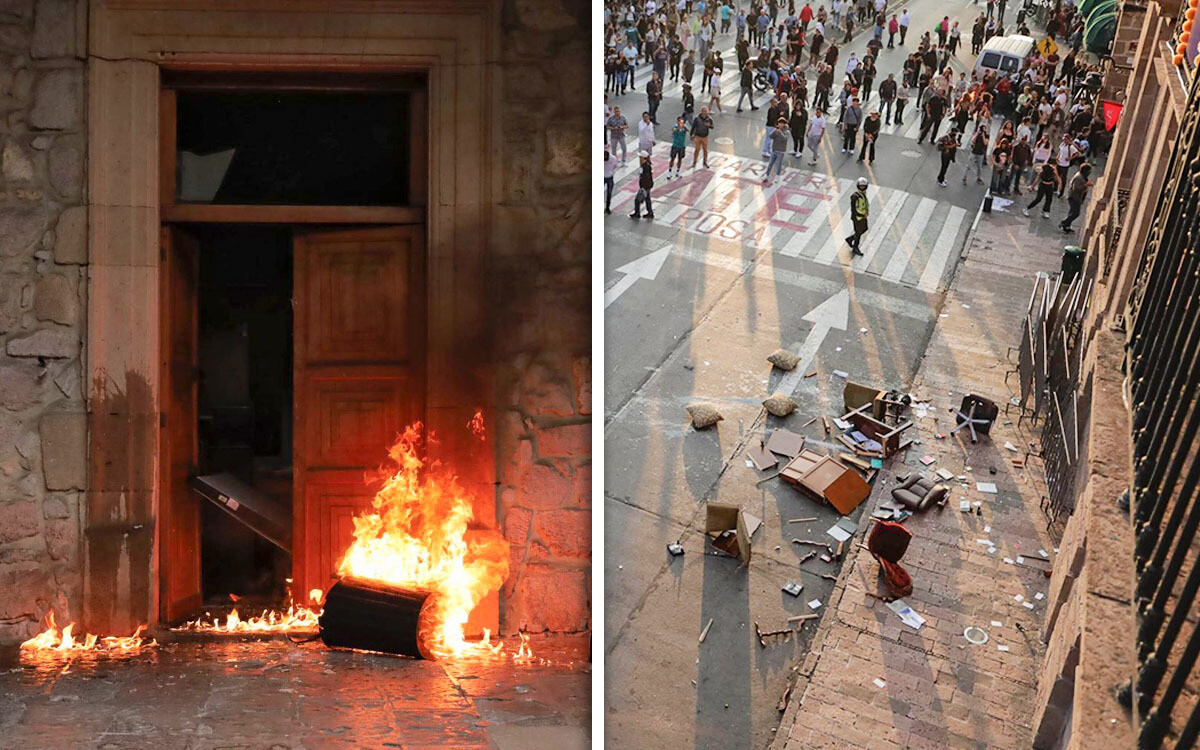 Протесты в Морелии после убийства мэра Уруапана