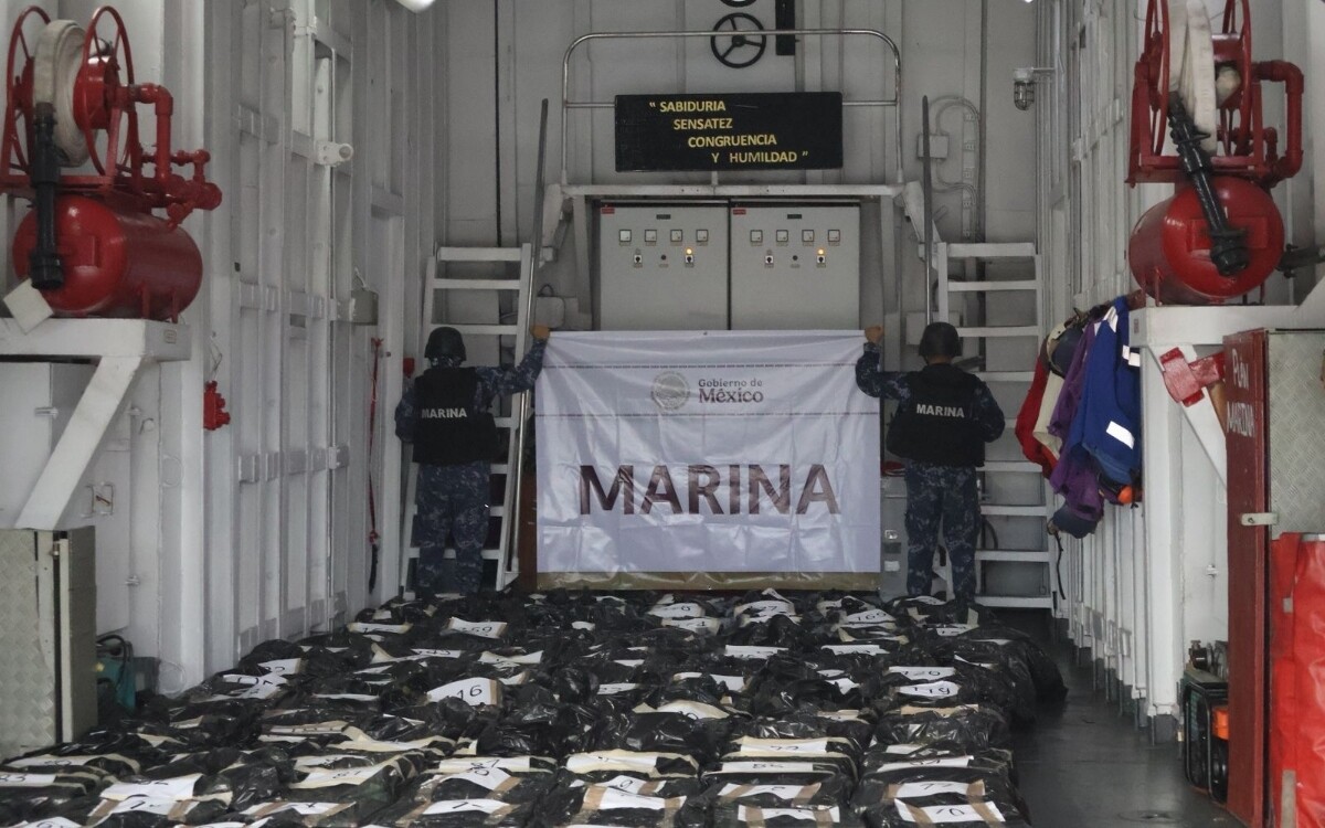 墨西哥海军今年缴获最大批可卡因