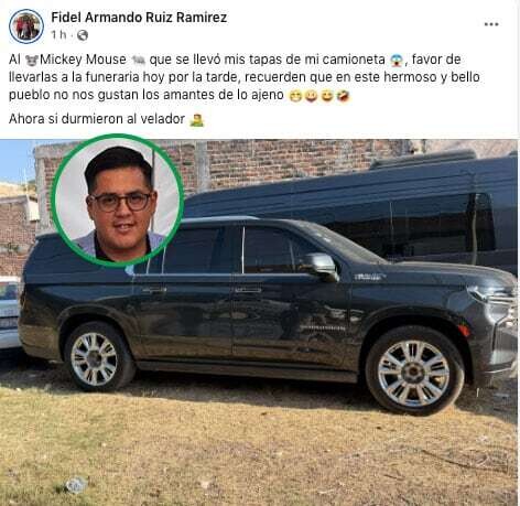 Alcalde mexicano denuncia robo de tapones de su camioneta