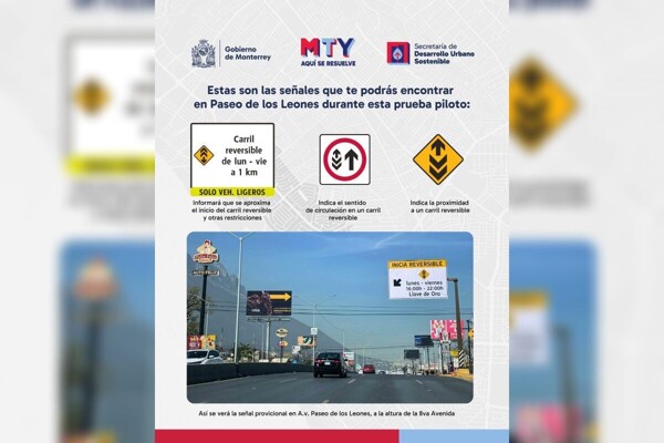 New Reversible Lane Starts in Monterrey