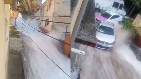 Major Water Leak in Mexico City Floods Streets and Sweeps Away Cars