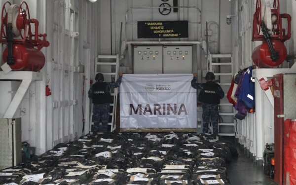 墨西哥海军今年缴获最大批可卡因
