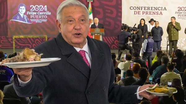 AMLO отмечает последнюю утреннюю конференцию с пиршеством