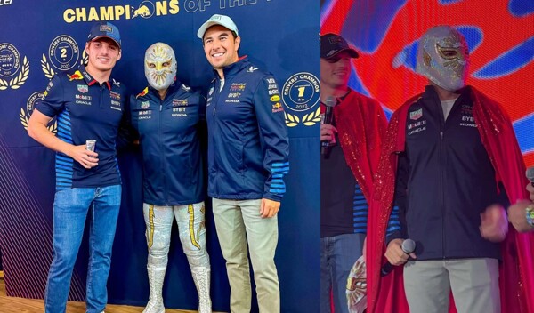 Checo Pérez presents special helmet inspired by Lucha Libre