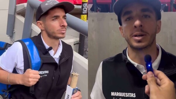 前足球运动员艾萨克·布里苏埃拉在阿兹台克体育场成为摊贩