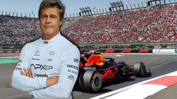 Brad Pitt Films Scenes at Mexican Grand Prix