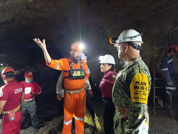 Continúan los trabajos de rescate en la mina Santa Fe en Sinaloa