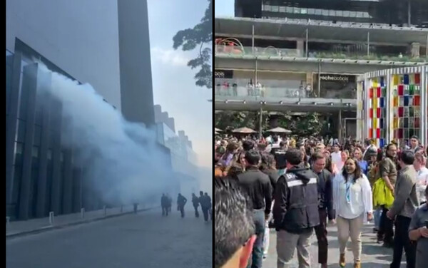 Fire reported at Plaza Artz in Mexico City